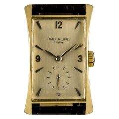 1940s Patek Philippe Hour Glass Fancy Long Lugs 1593 Manual Wind Wristwatch