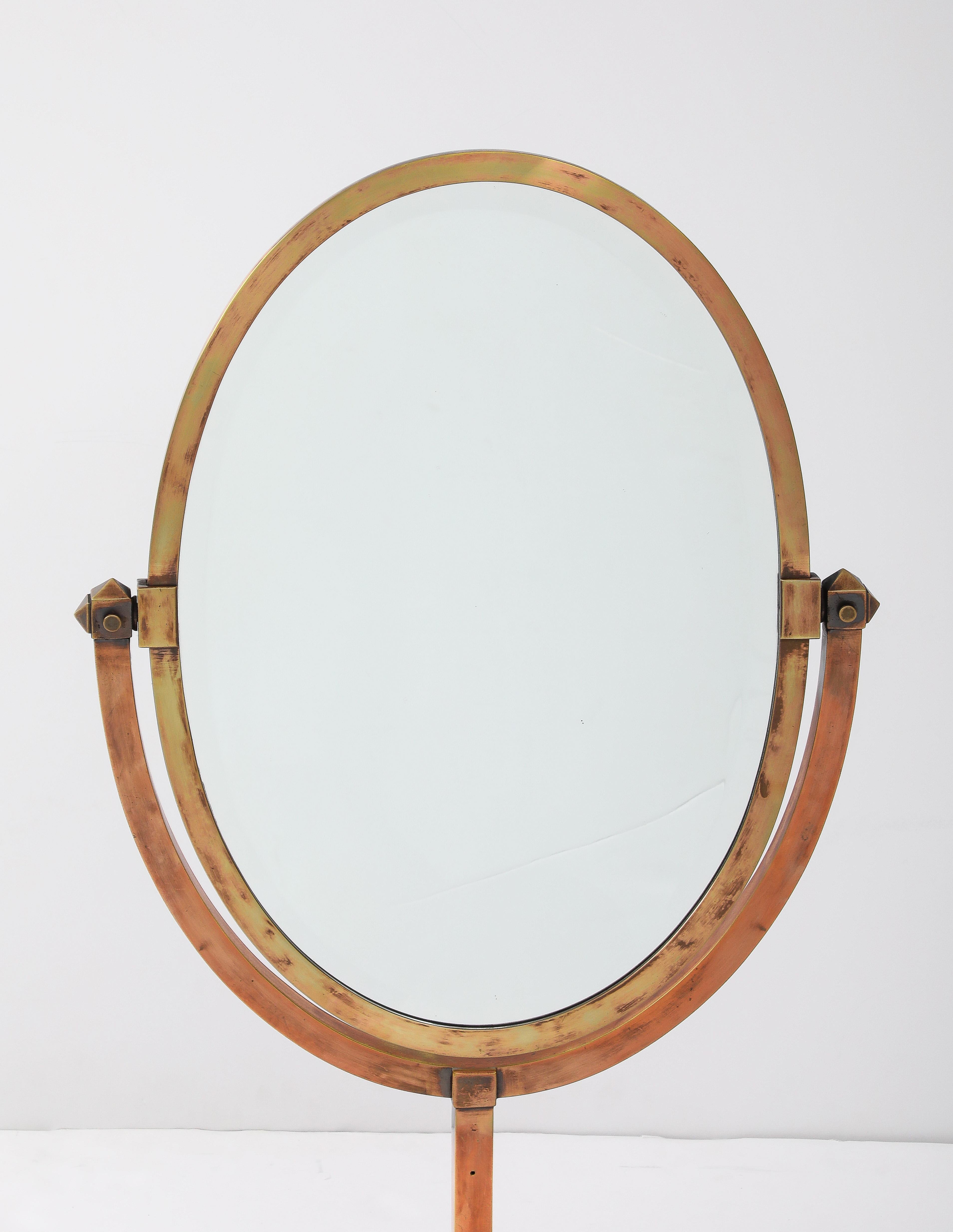 1940's Patinated Copper Large Vanity Mirror By JR Palmenberg's & Sons For Sale 5