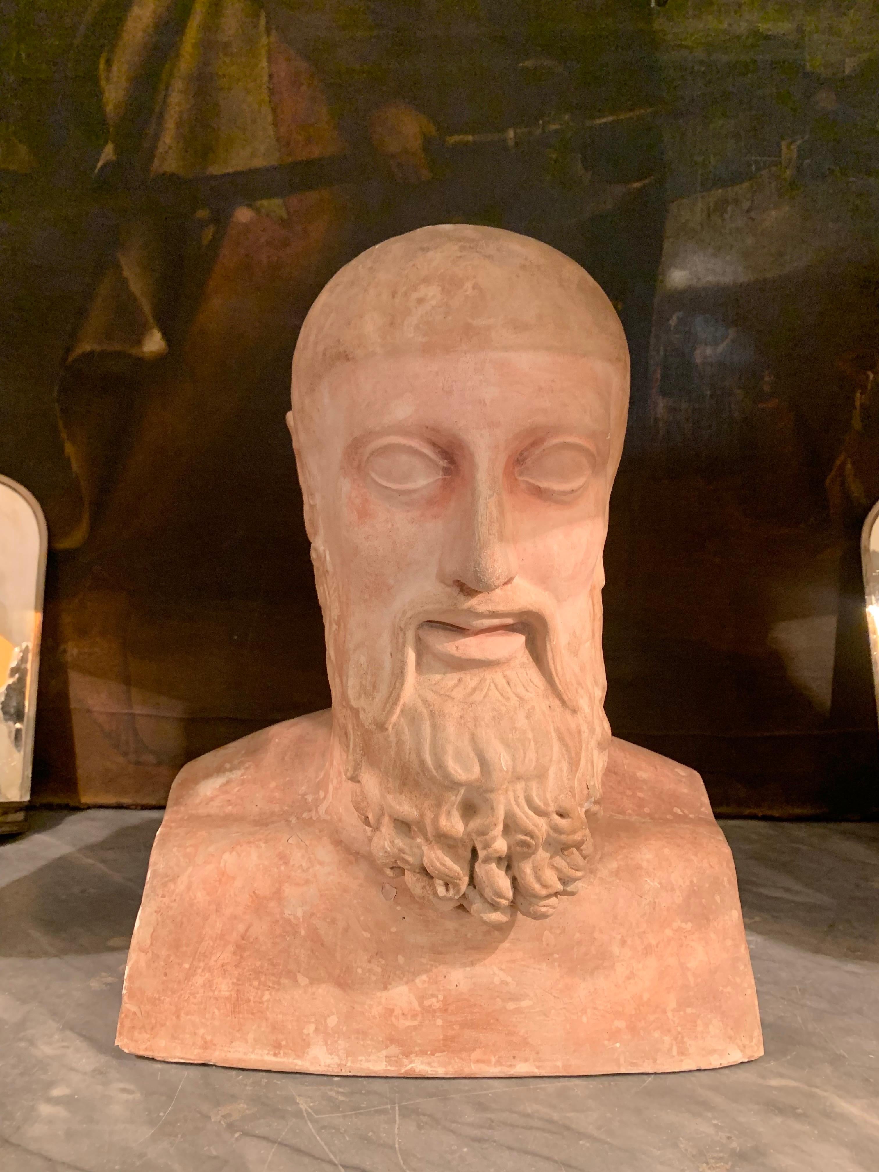 Testa greca in gesso patinato del 1940 in vendita 3