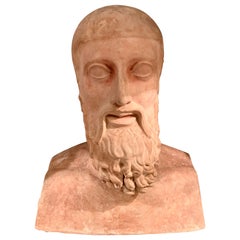 Testa greca in gesso patinato del 1940