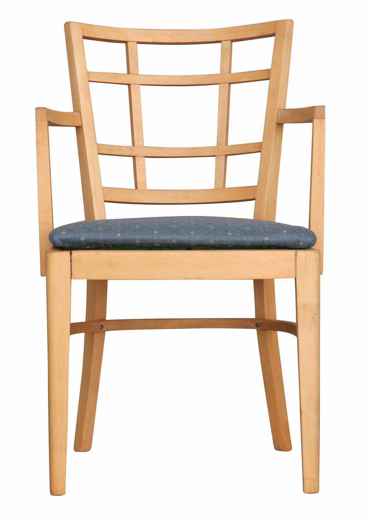 1940s Paul Frankl for Brown Saltman Dining Chair, Set of Seven In Excellent Condition For Sale In Van Nuys, CA