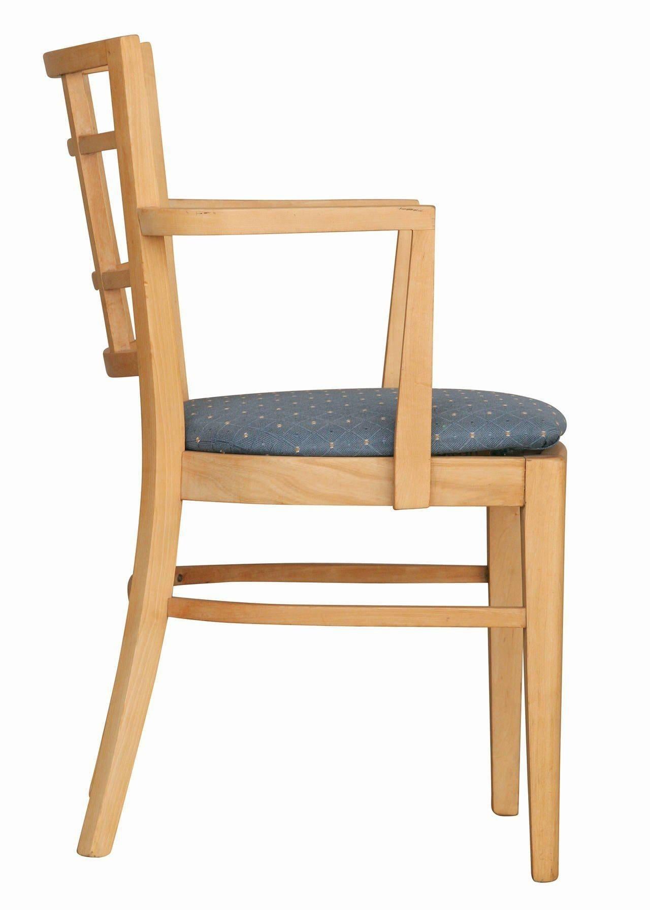 Wood 1940s Paul Frankl for Brown Saltman Dining Chair, Set of Seven For Sale