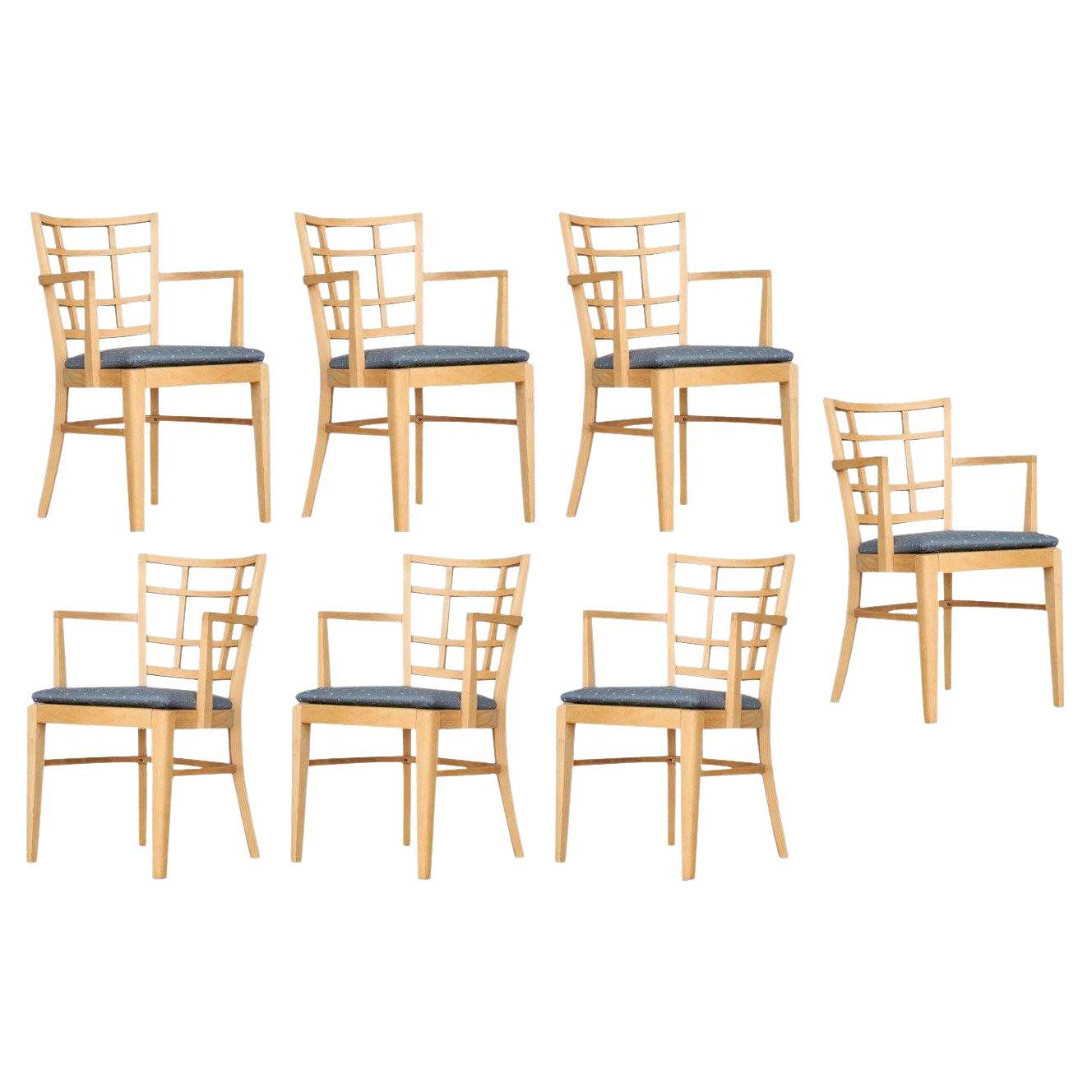 Paul Frankl for Brown Saltman Dining Chair, set de sept, années 1940