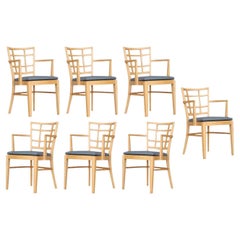 Sedia da pranzo Paul Frankl for Brown Saltman degli anni '40, set di sette pezzi