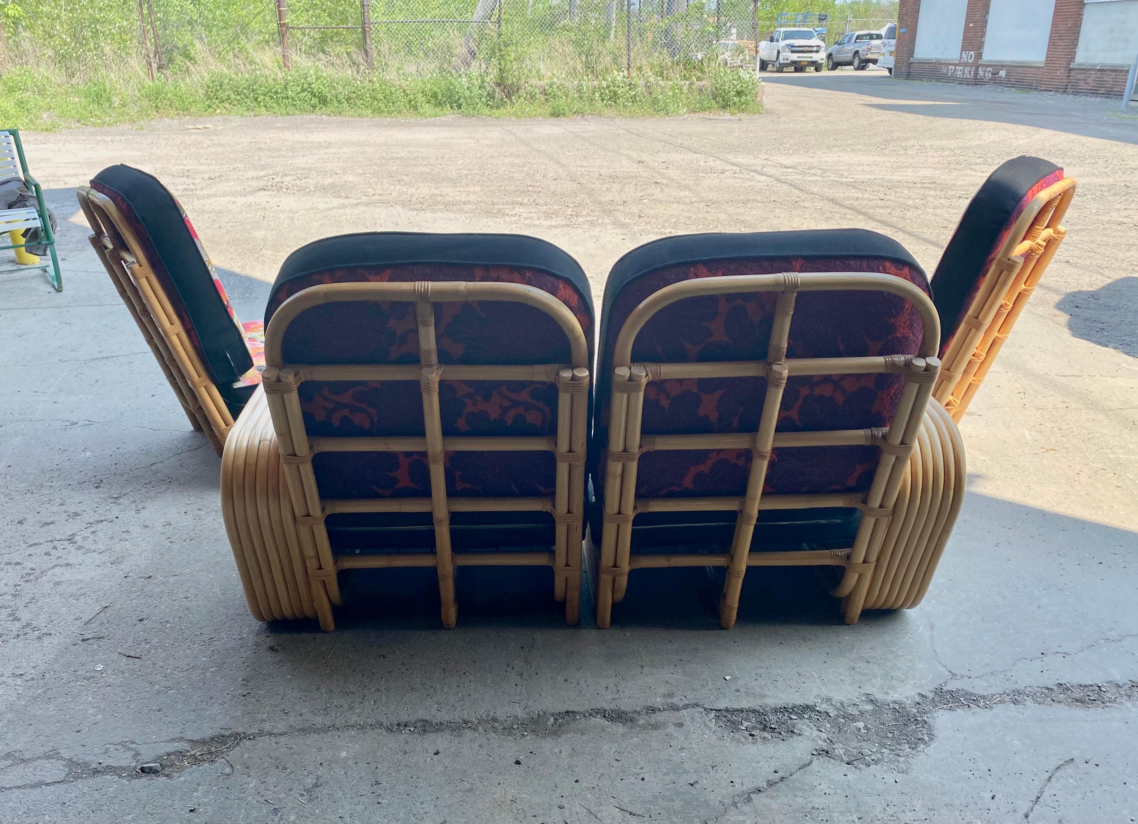 6 Band Bamboo 4-Piece Sectional Stile Art Deco in vendita 3