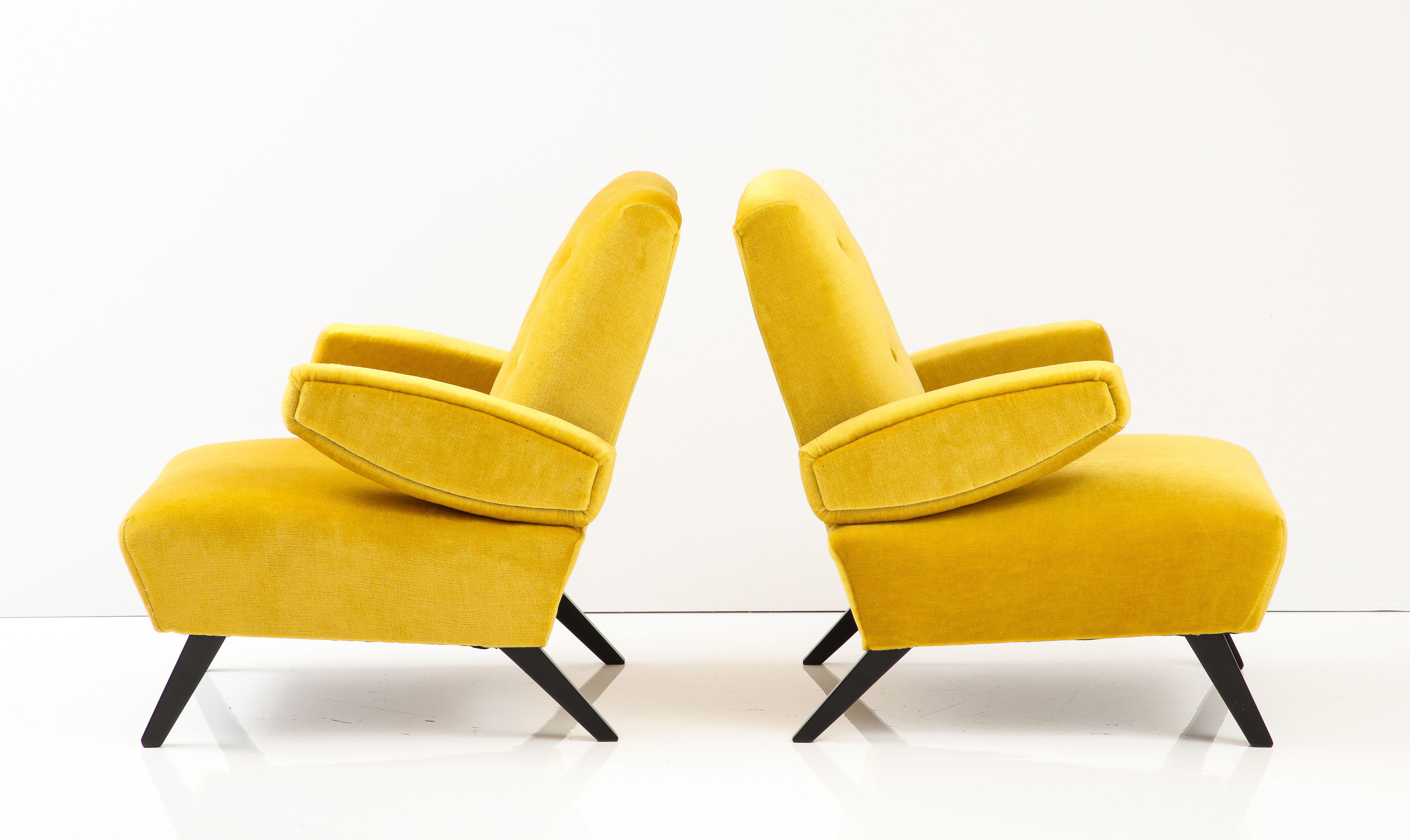 1940's Paul Laszlo Attributed Lounge Chairs with Mohair Upholstery 2