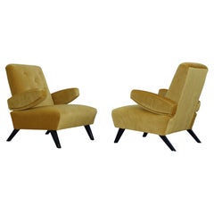 1940's Paul Laszlo Attributed Lounge Chairs with Mohair Upholstery