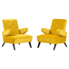 1940's Paul Laszlo Attributed Lounge Chairs with Mohair Upholstery