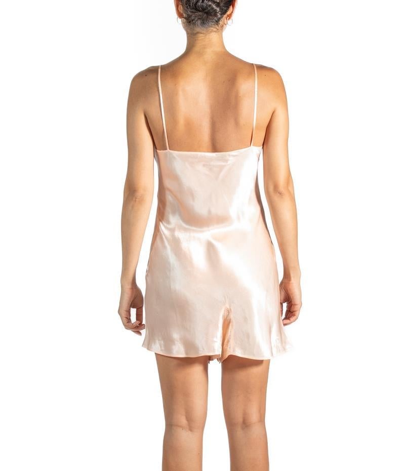 Women's 1940S Peach Silk Romper Slip For Sale