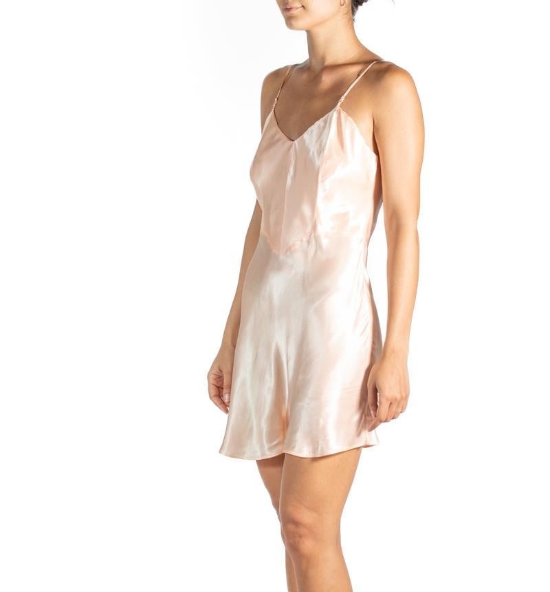 1940S Peach Silk Romper Slip For Sale 1