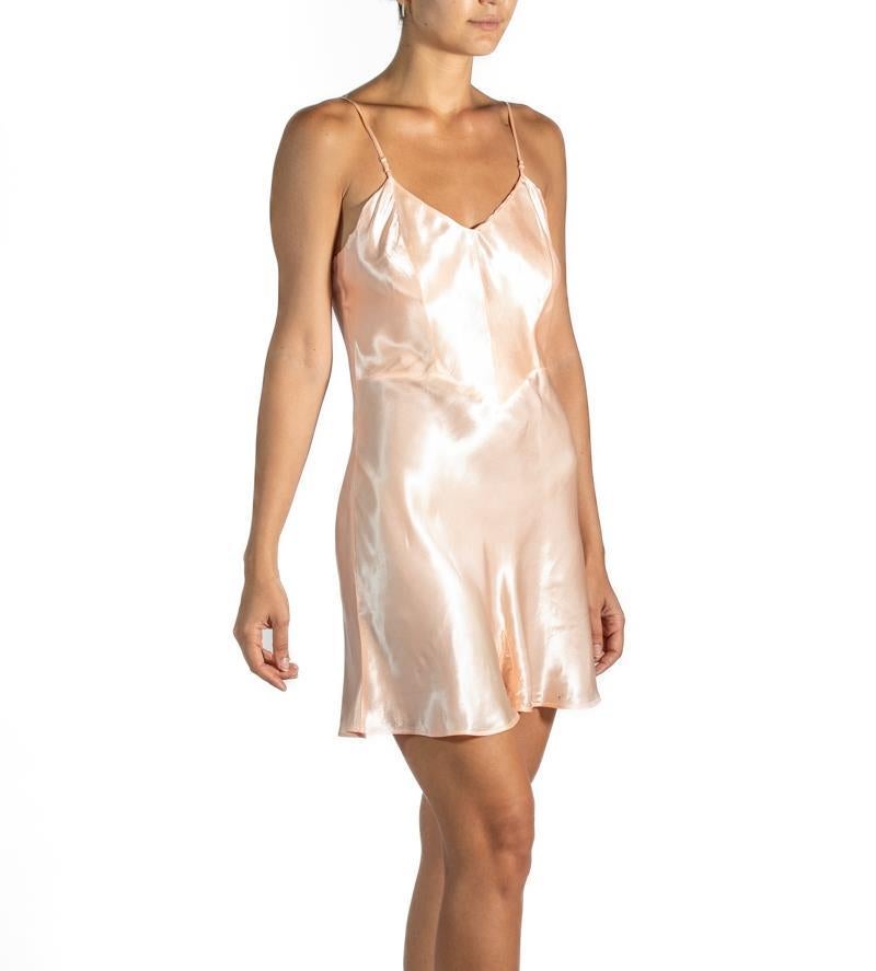 1940S Peach Silk Romper Slip For Sale 2