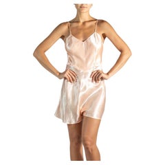 1940S Peach Silk Romper Slip