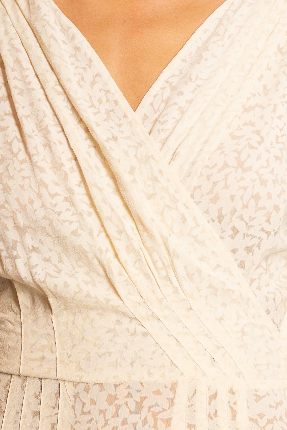 1940S Pearl White Burnout Chiffon Sheer Dress With Floral Pattern (Robe en mousseline à motifs floraux) en vente 4