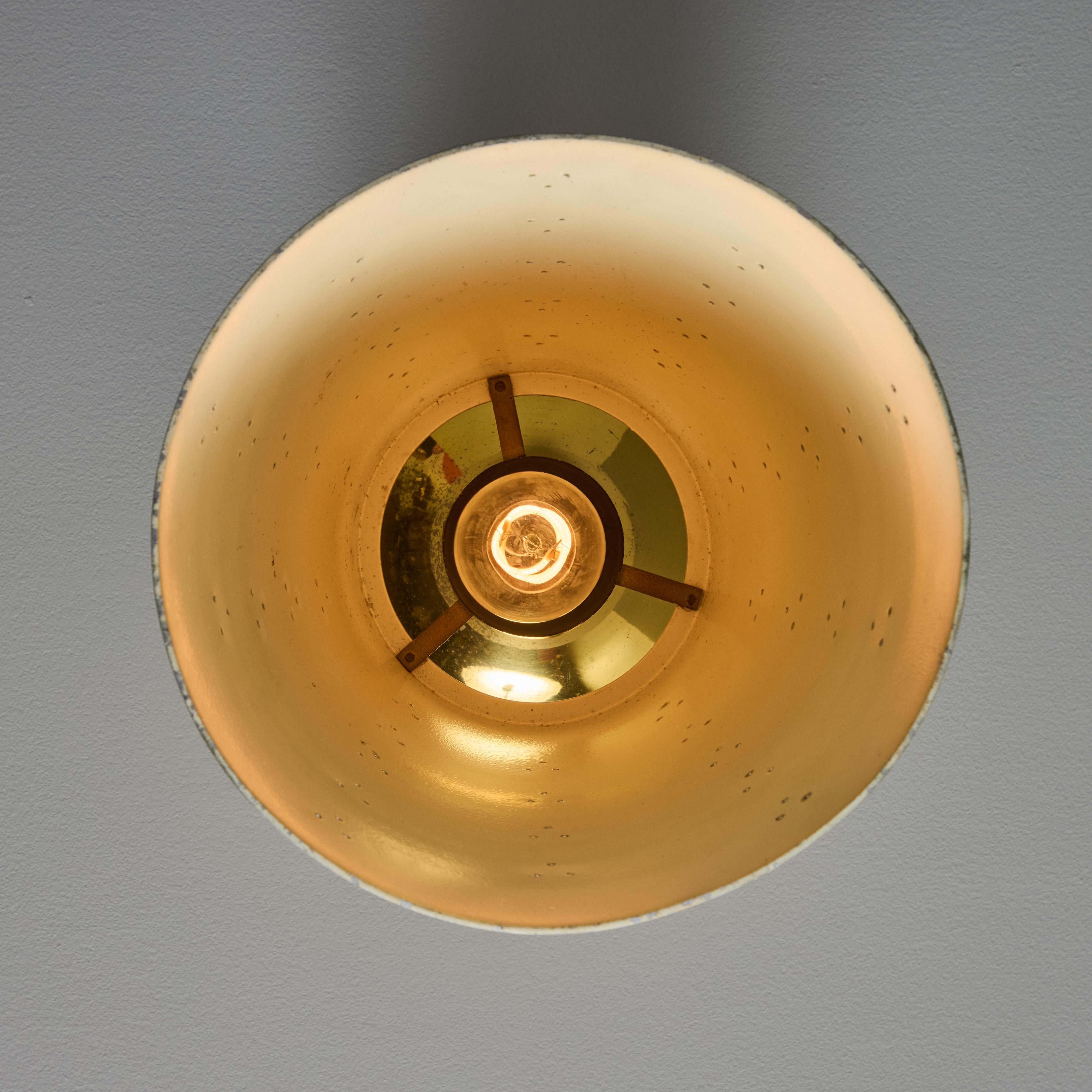 1940s Perforated Brass Conical Ceiling Lamp Attributed to Paavo Tynell For Sale 13