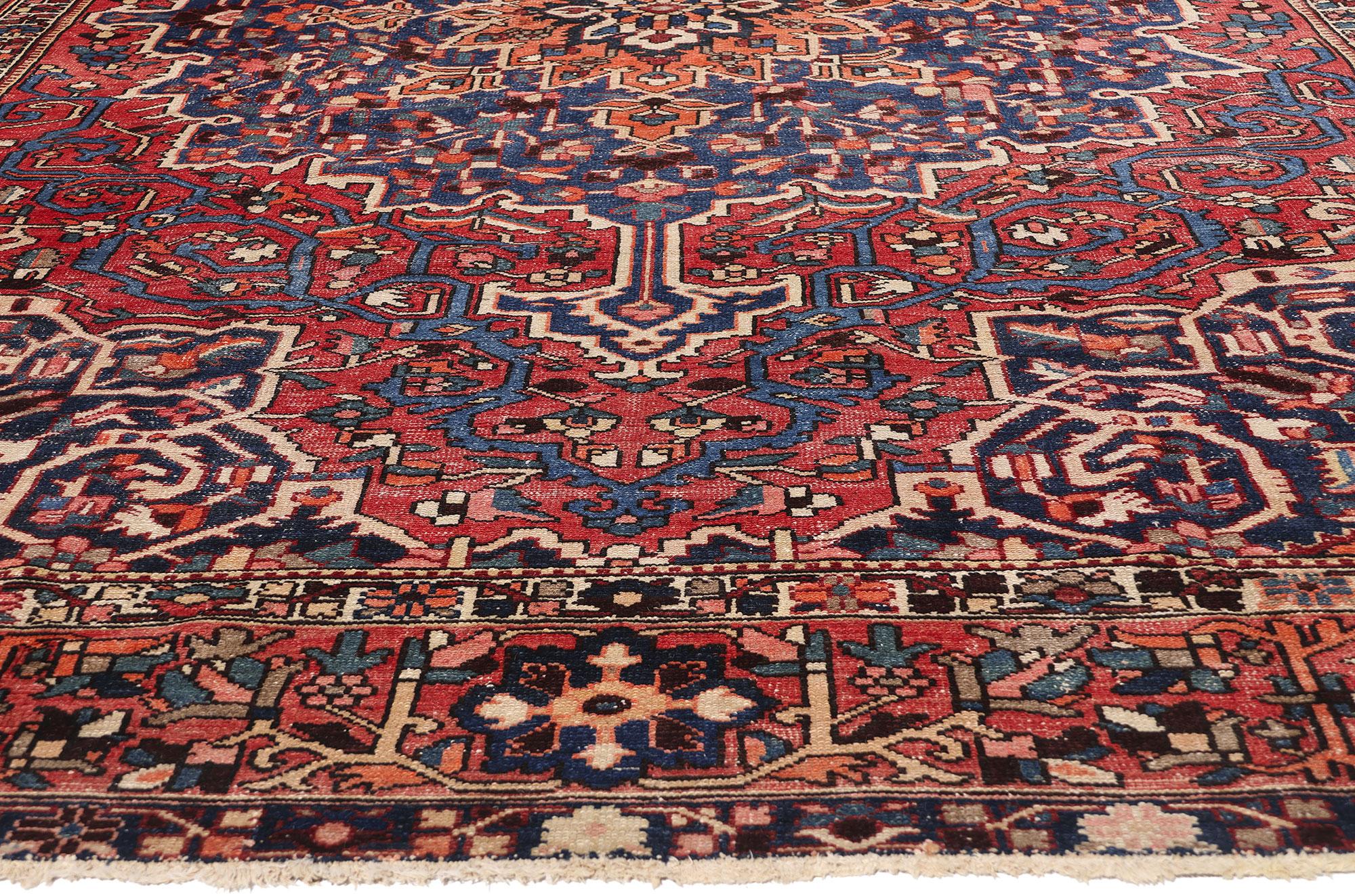 Persischer Bakhtiari-Teppich aus den 1940er Jahren mit Medaillon-Eckdesign und modernem Stil im Angebot 5