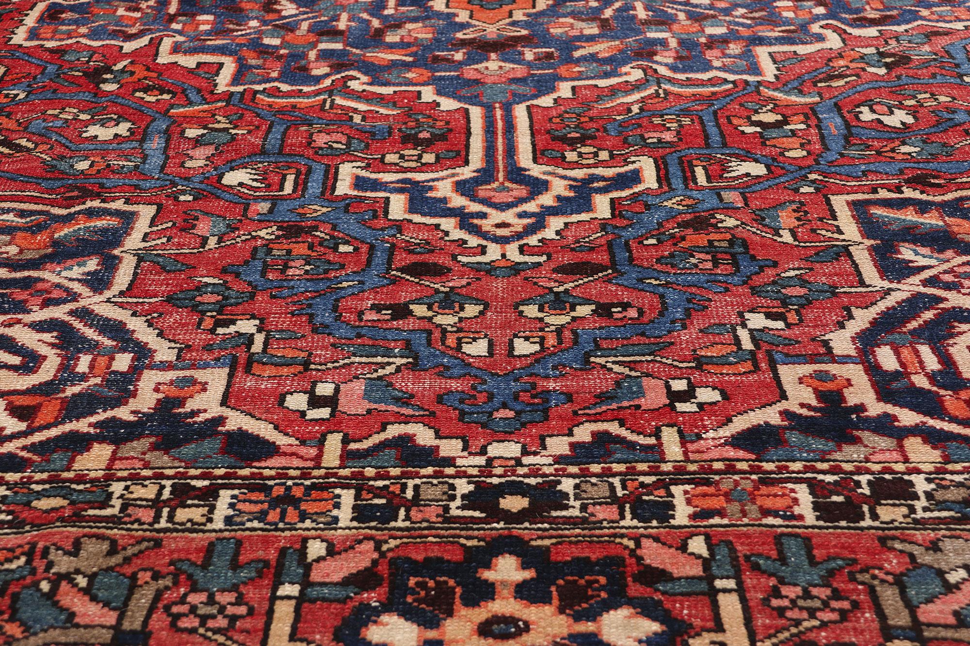 Persischer Bakhtiari-Teppich aus den 1940er Jahren mit Medaillon-Eckdesign und modernem Stil im Angebot 6