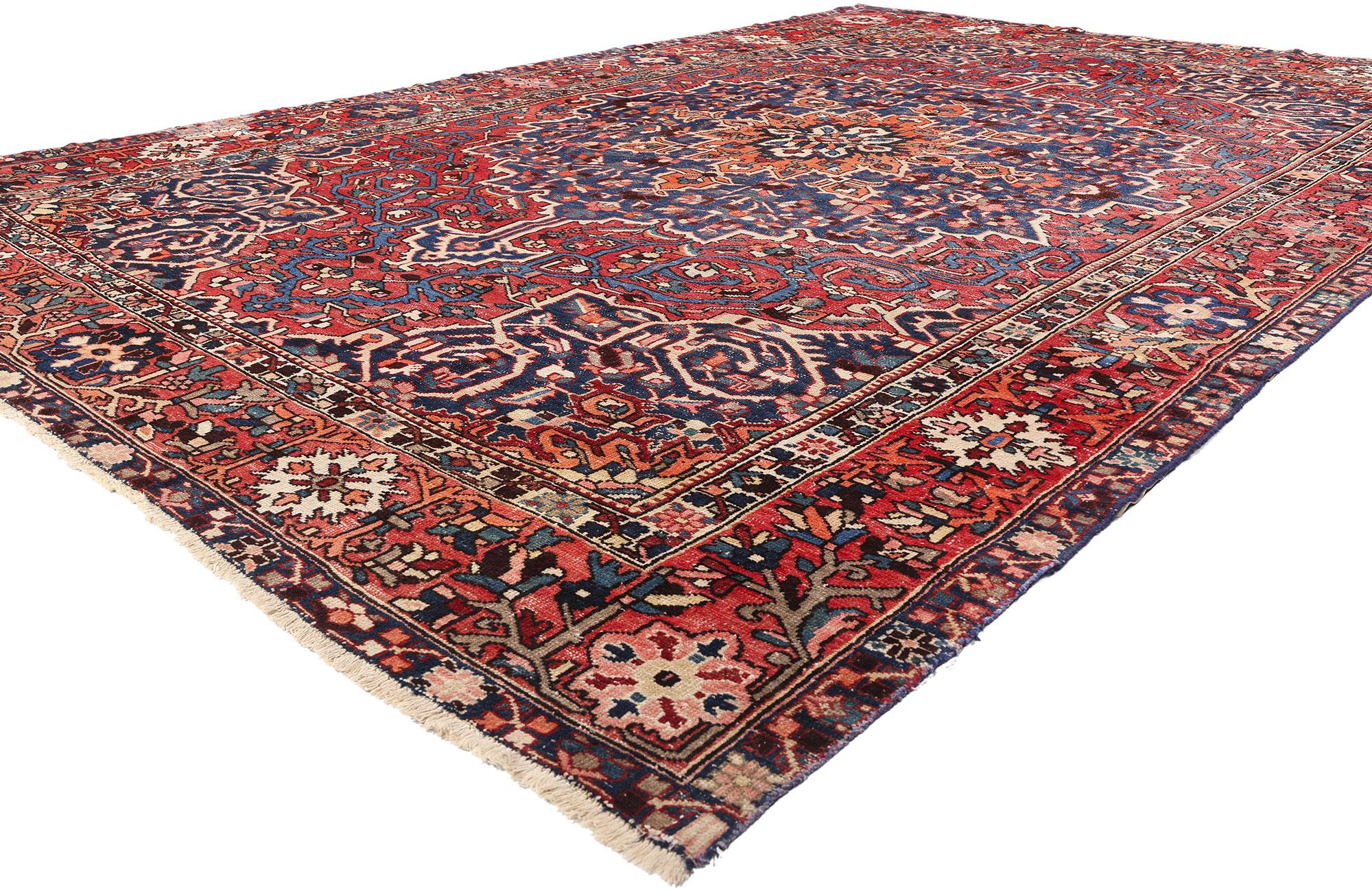 Persischer Bakhtiari-Teppich aus den 1940er Jahren mit Medaillon-Eckdesign und modernem Stil im Angebot 10