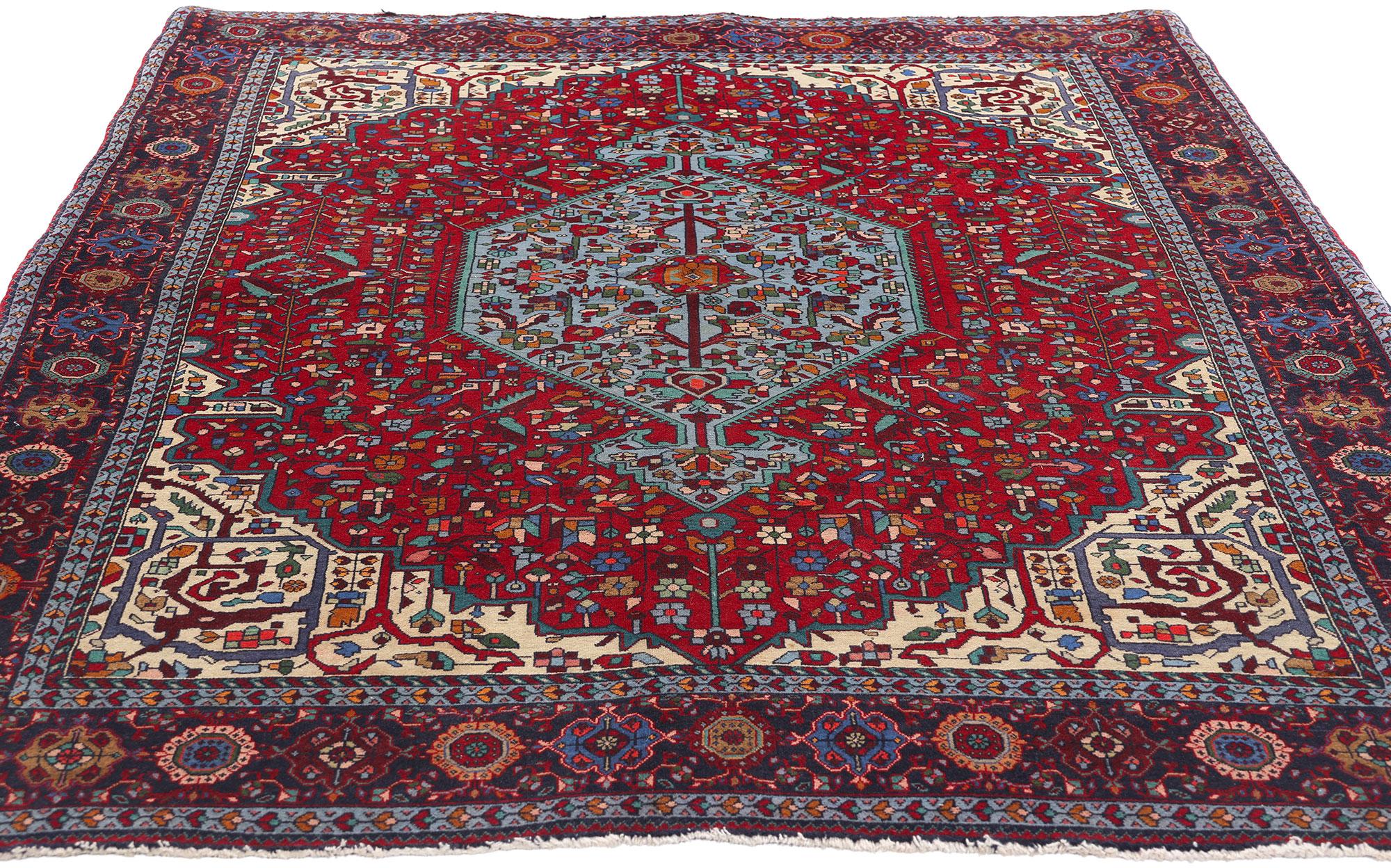 Aesthetic Movement 1940's Persian Farahan Carpet with Modern Style For Sale
