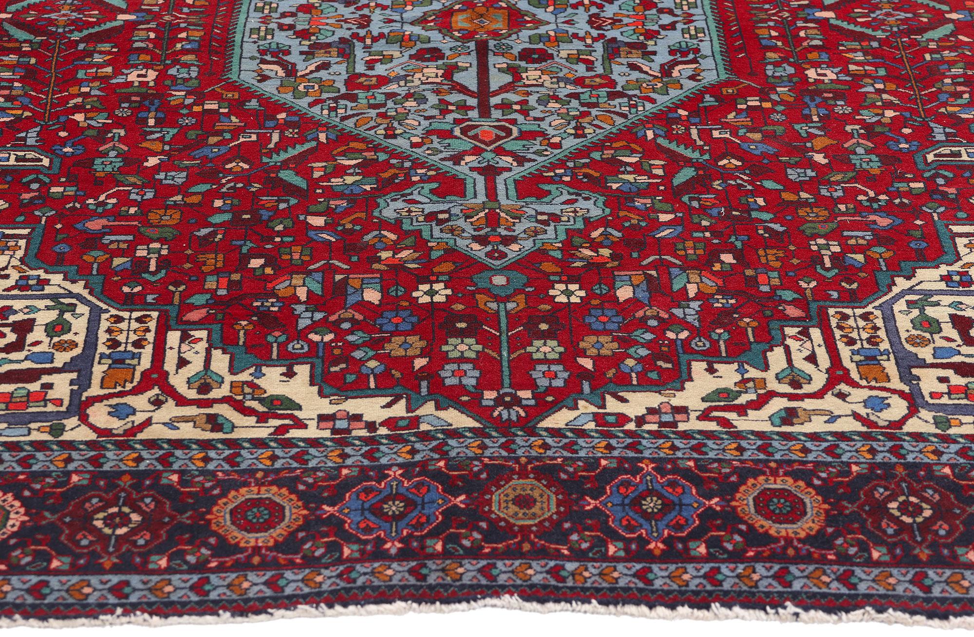Hand-Knotted 1940's Persian Farahan Carpet with Modern Style For Sale