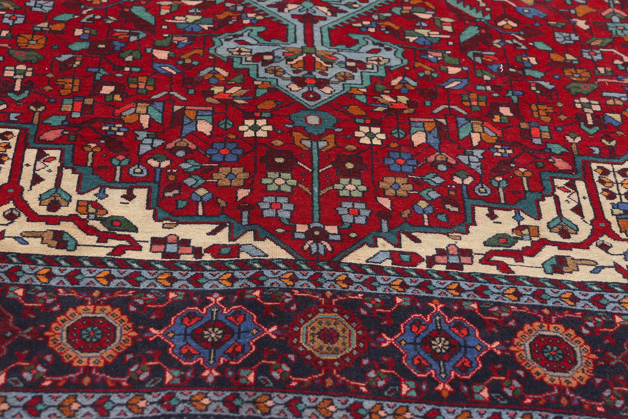 1940's Persian Farahan Carpet with Modern Style In Good Condition For Sale In Dallas, TX
