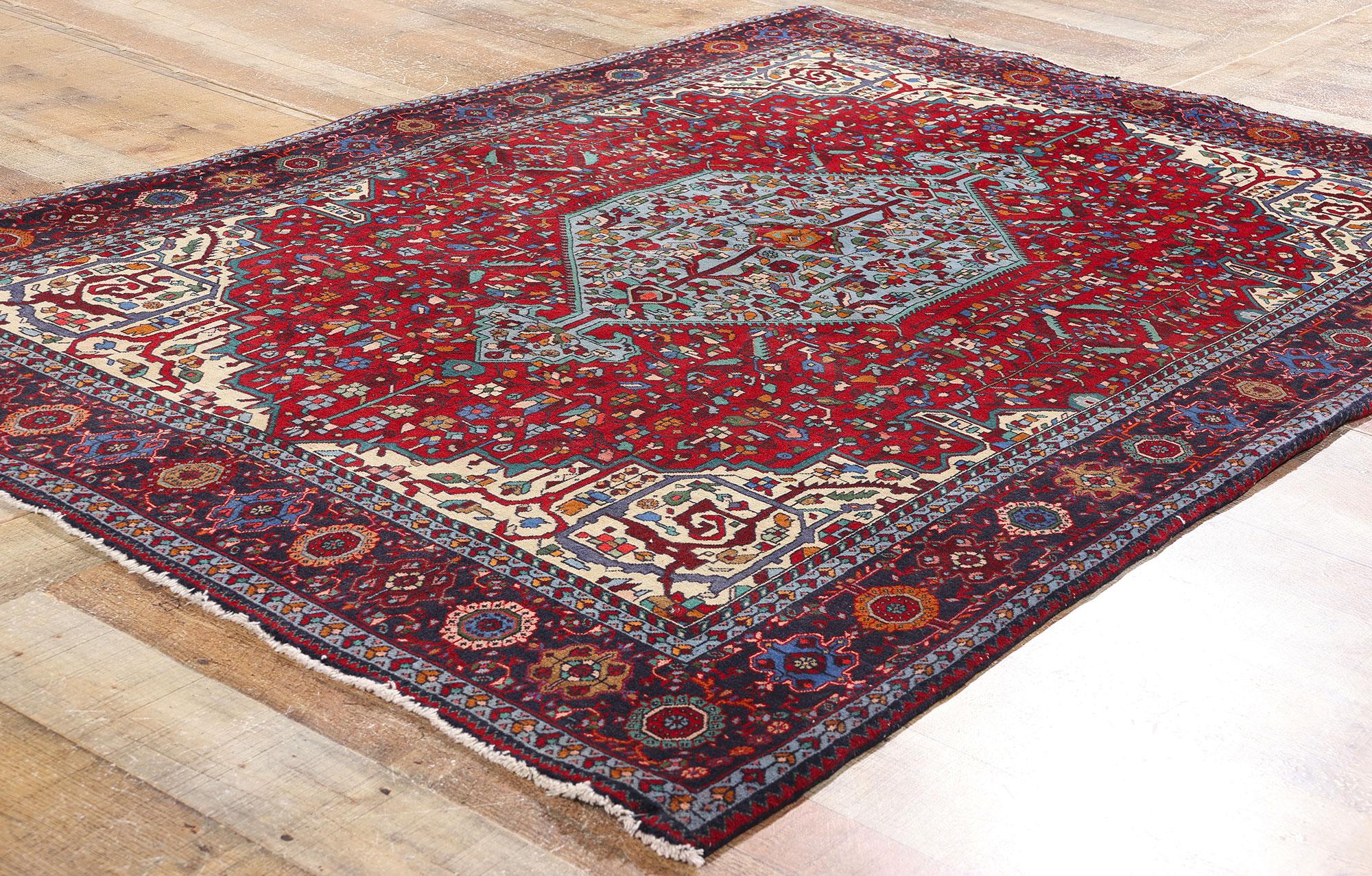 Wool 1940's Persian Farahan Carpet with Modern Style For Sale