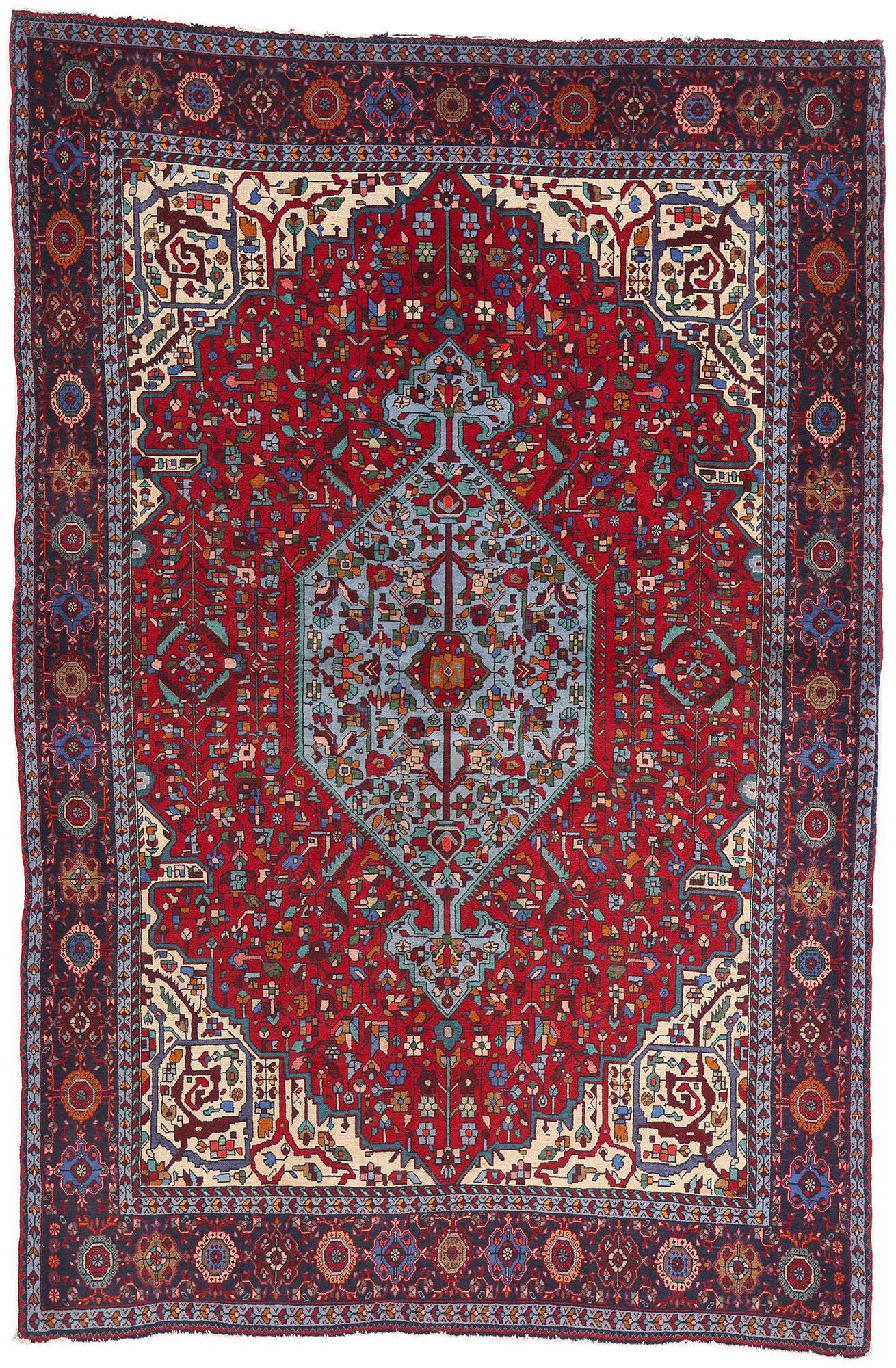 1940's Persian Farahan Carpet with Modern Style