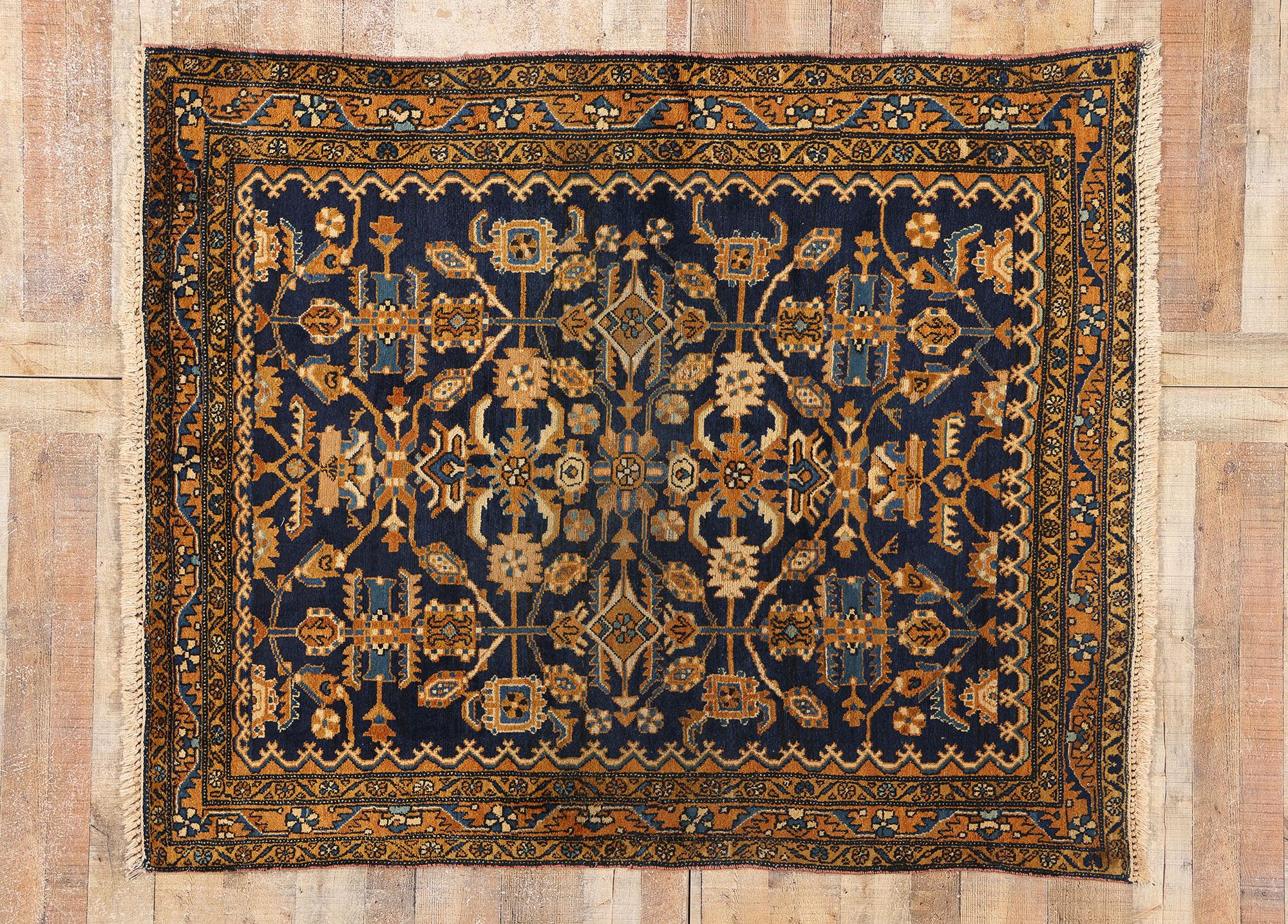 Alfombra persa Hamadan de 1940 con estilo tradicional Lana en venta