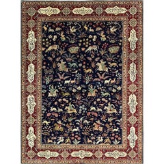 Tapis persan en laine de Khoy des années 1940, tapis géométrique noué à la main, 8′3″ × 11′3″