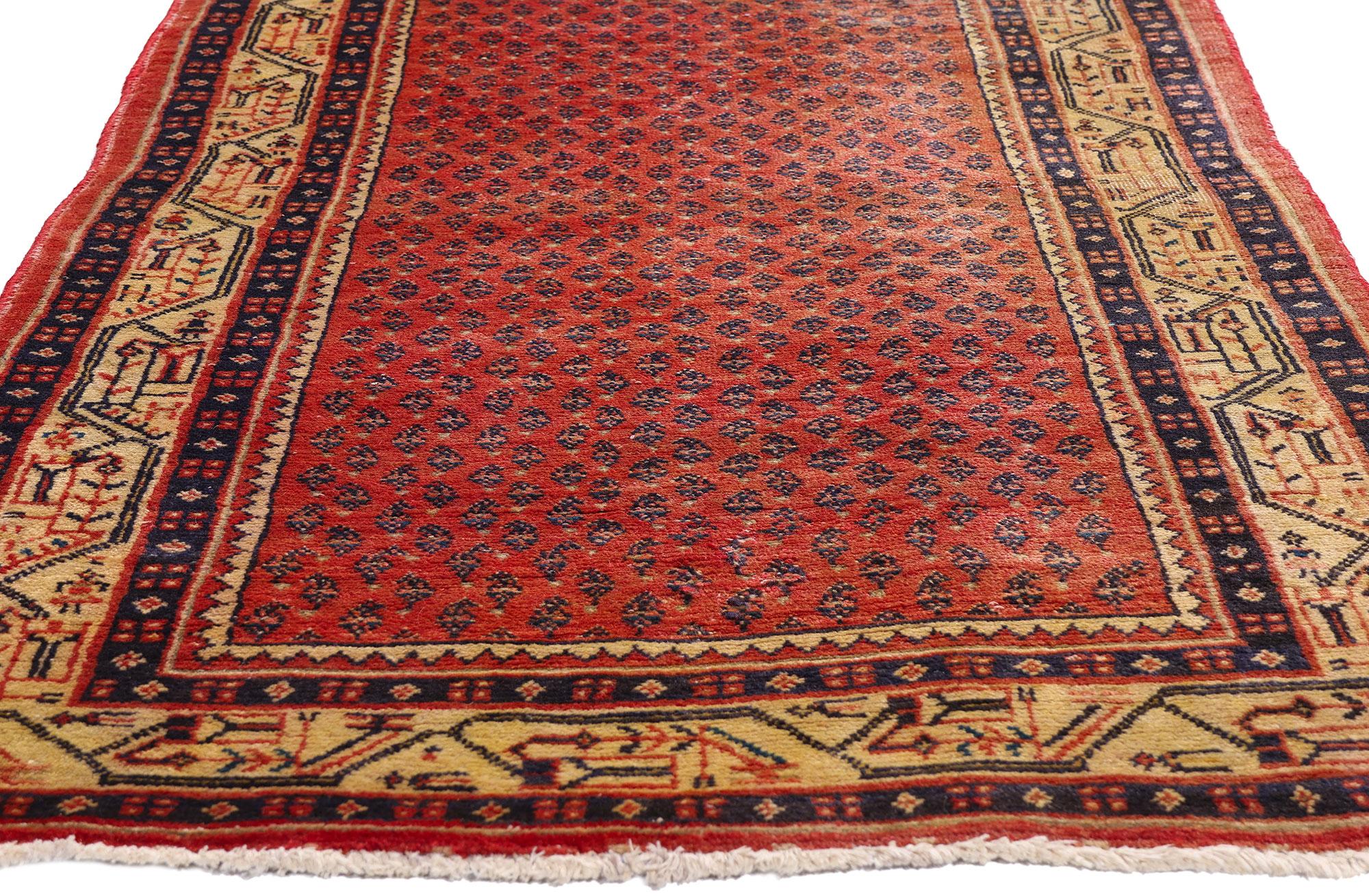 Hand-Knotted 1940'S Persian Mahal Carpet with Traditional Style For Sale