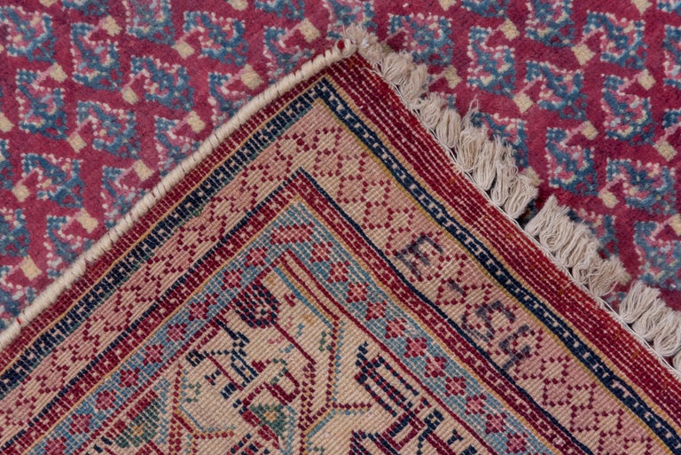 Saraband Rugs 1940s Persian Saraband Wide Runner, Raspberry Paisley Field and Blue ...