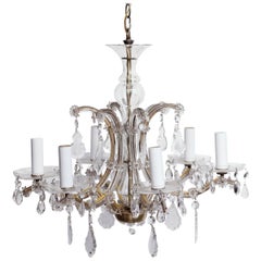1940's Petite Six-Arm Marie Therese Chandelier Cristaux