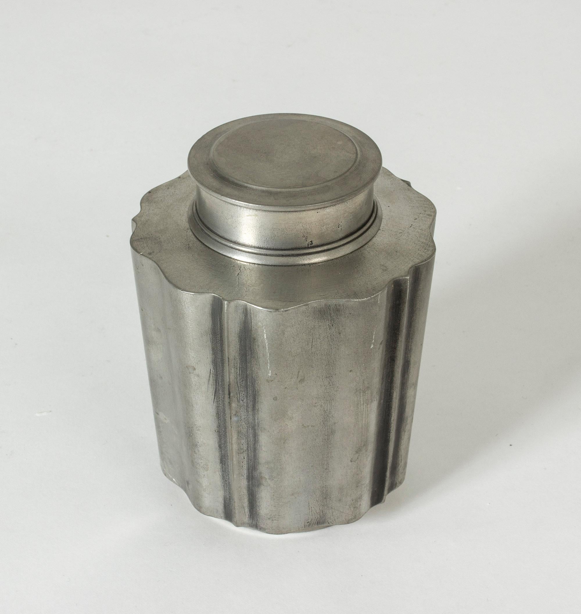 Scandinavian Modern 1940s Pewter Jar by Edvin Ollers