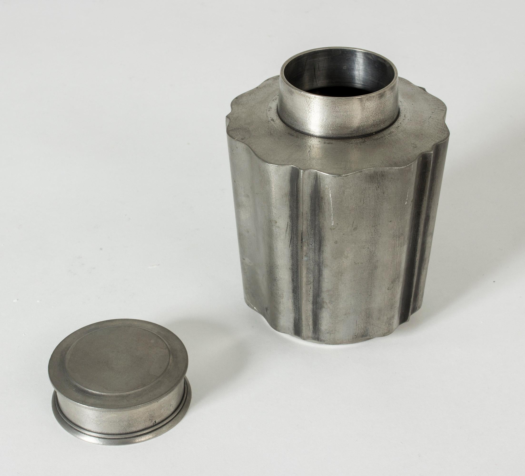 Swedish 1940s Pewter Jar by Edvin Ollers