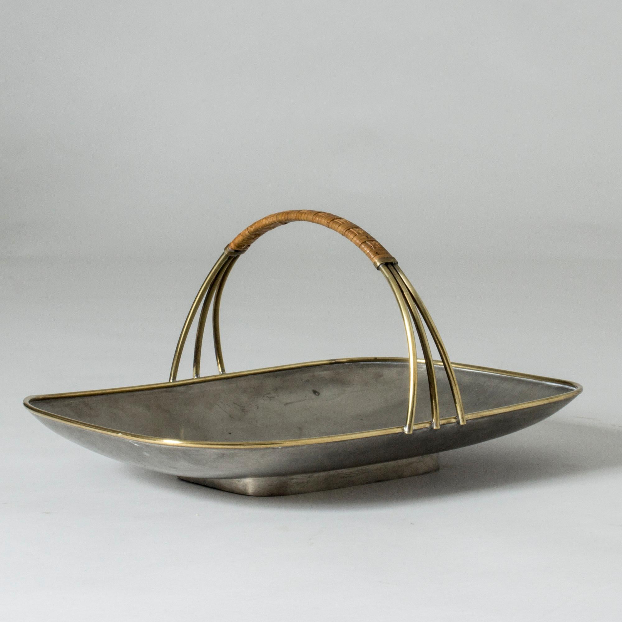Scandinavian Modern 1940s Pewter Tray by Nils Fougstedt