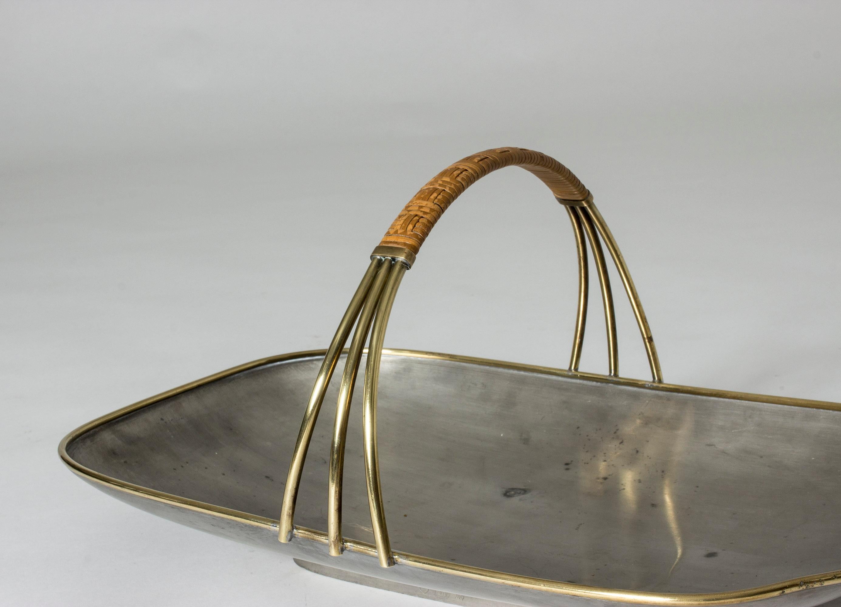1940s Pewter Tray by Nils Fougstedt In Good Condition In Stockholm, SE