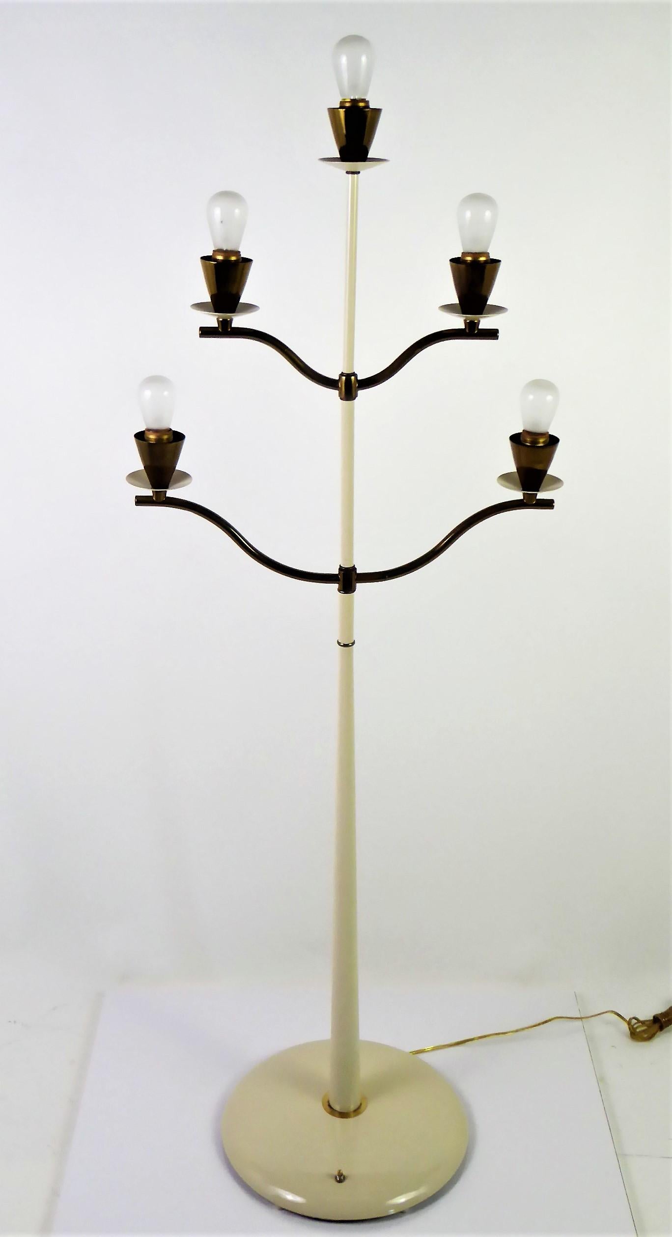 Lampadaire moderne en forme de candélabre de style Pietro Chiesa, années 1940 3