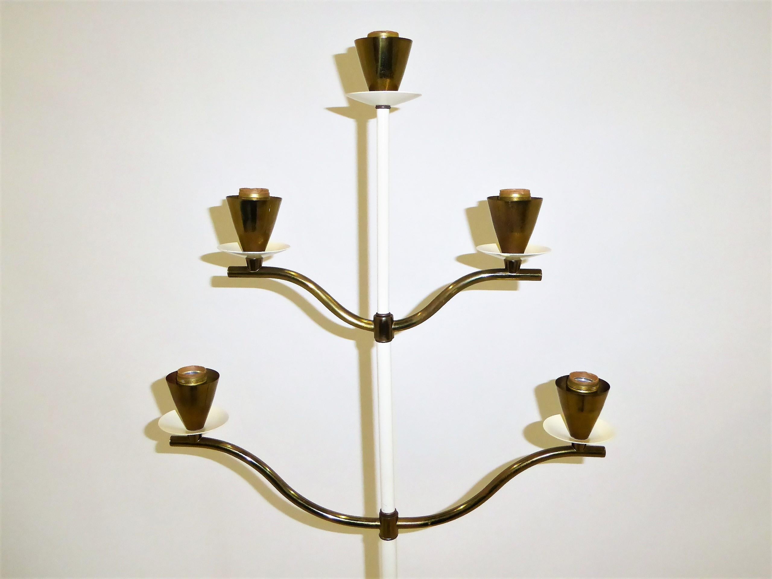 Lampadaire moderne en forme de candélabre de style Pietro Chiesa, années 1940 4