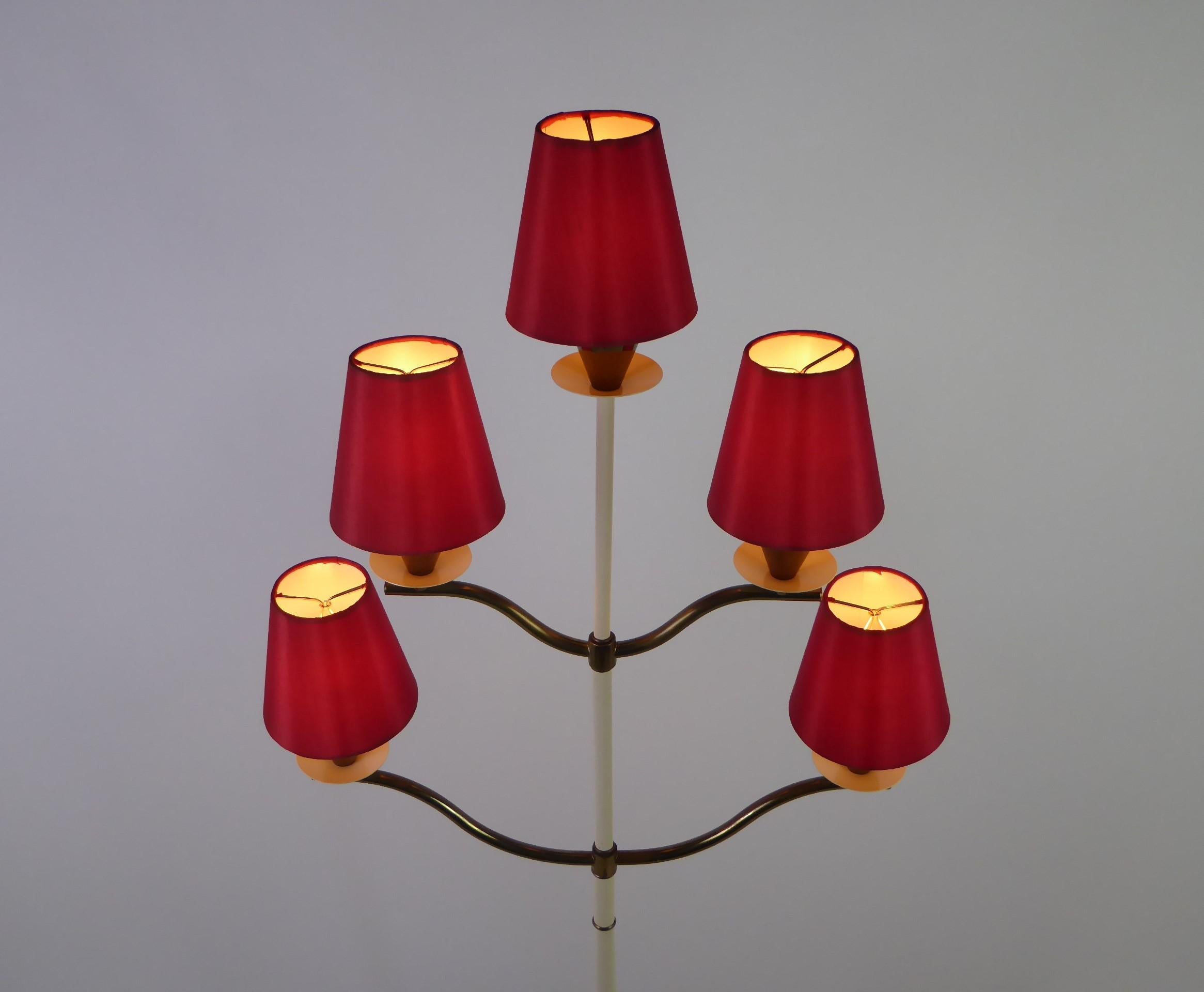 Mid-Century Modern 1940s Pietro Chiesa Style Modern Candelabra Floor Lamp