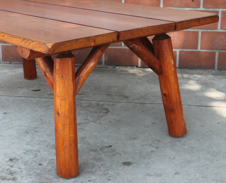 Adirondack 1940's Plank Top Rittenhouse Coffee Table For Sale