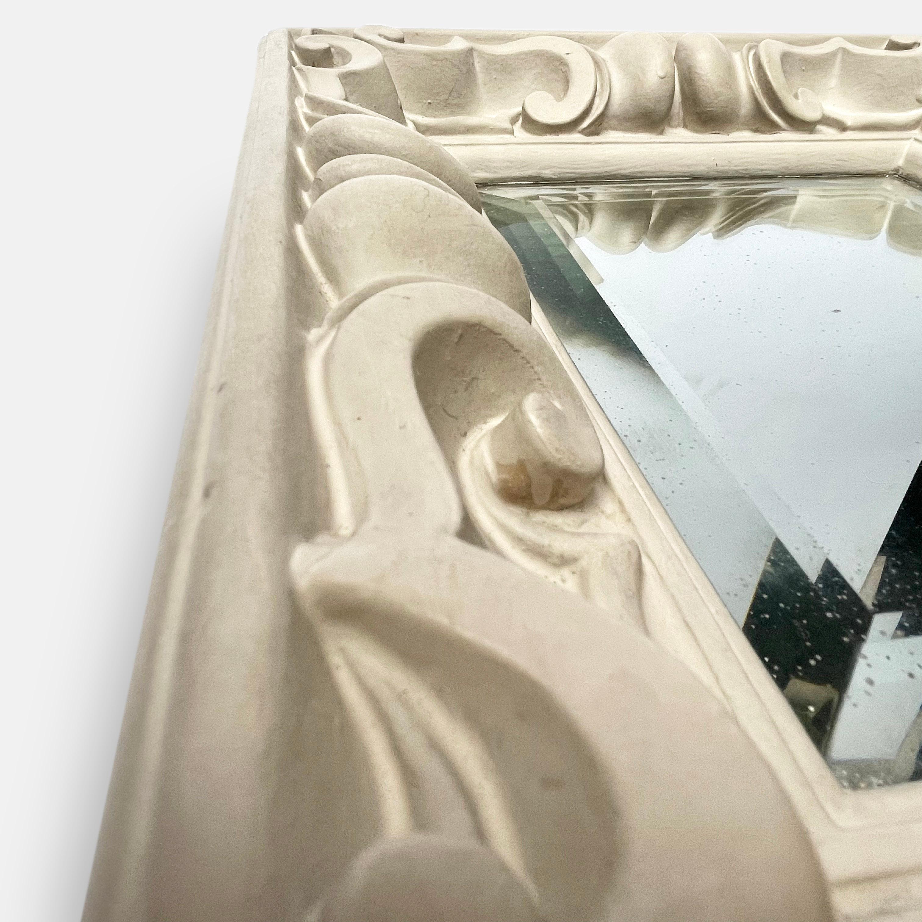 Mid-20th Century 1940s Plaster Mirror in the Manner of Serge Roche For Sale