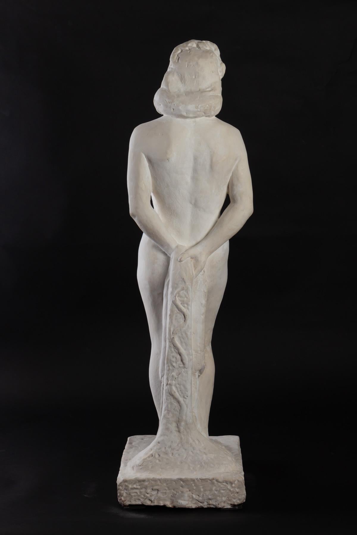 Mid-20th Century 1940s Plaster Sculpture from R. Espinasse, Woman Standing