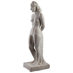 Scultura in gesso del 1940 di R. Espinasse, Donna in piedi