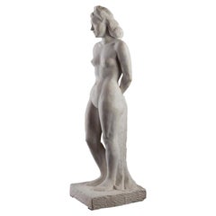 1940s Plaster Sculpture from R. Espinasse, Woman Standing
