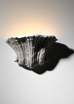 1940s plaster wall light attributed to Serge Roche in the shape of a shell