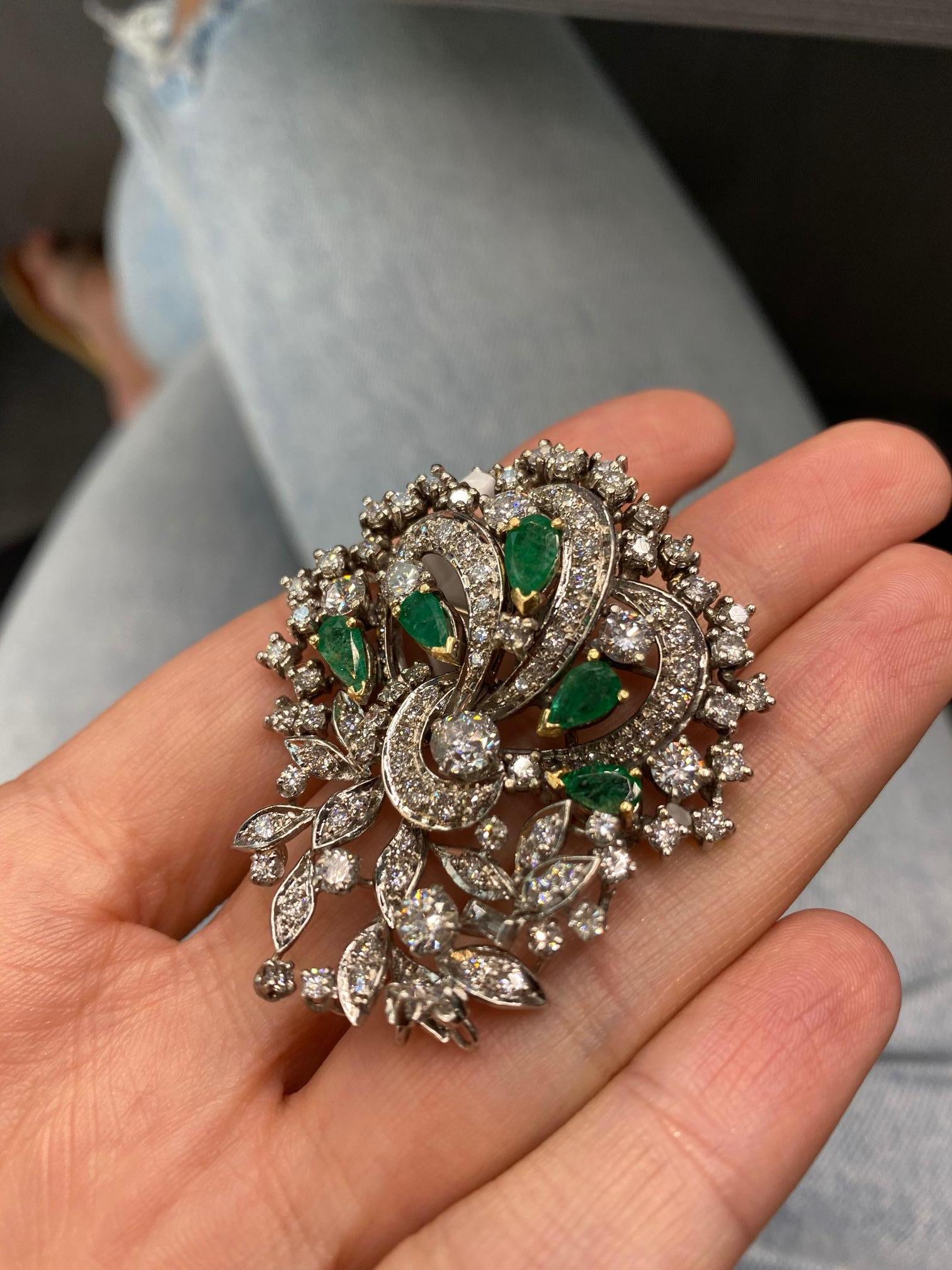emerald brooch ring