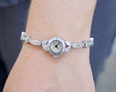 1940s Platinum Diamond Watch "Shreve and Company" 5.50 Carat