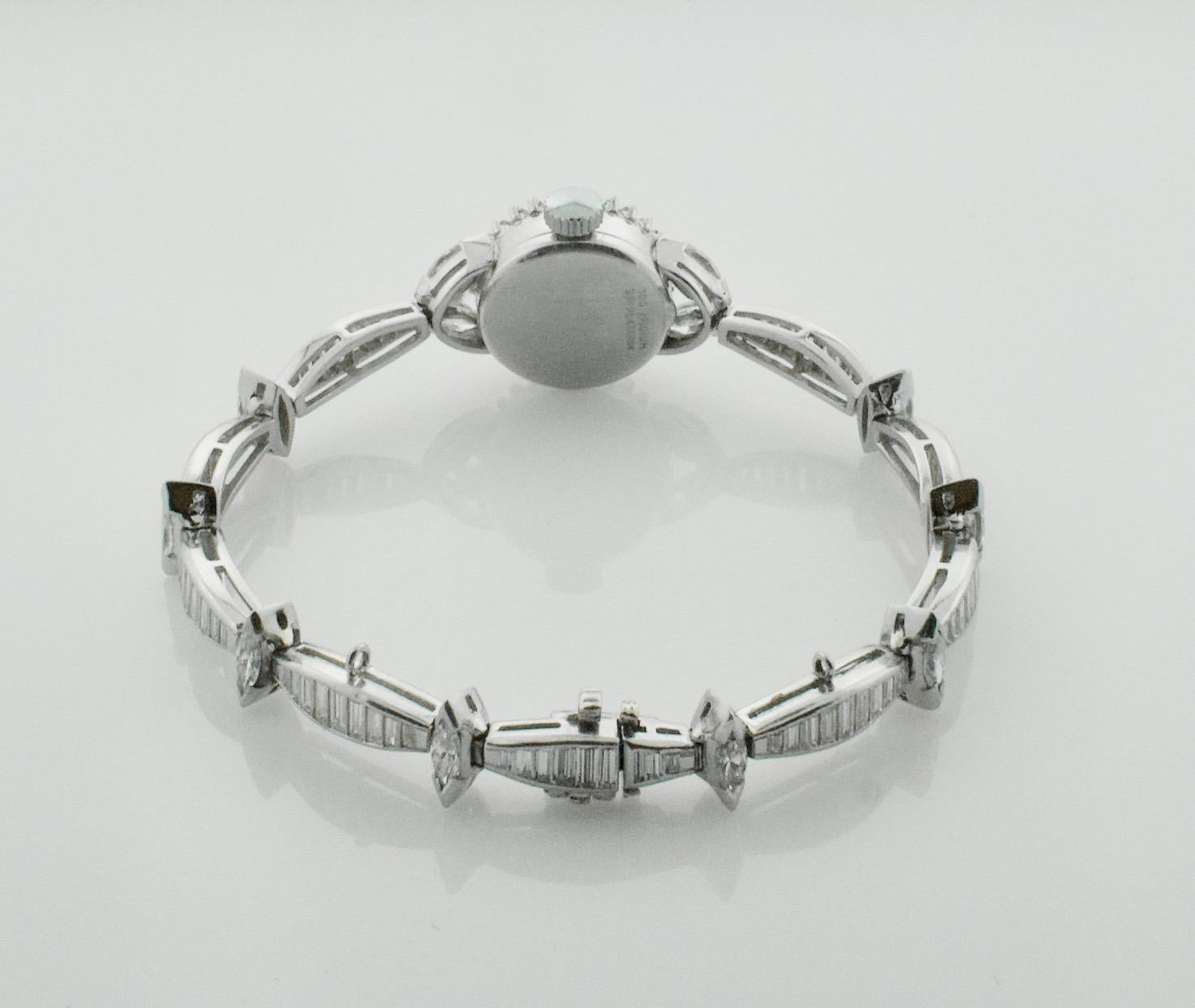 Women's or Men's 1940s Platinum Diamond Watch 