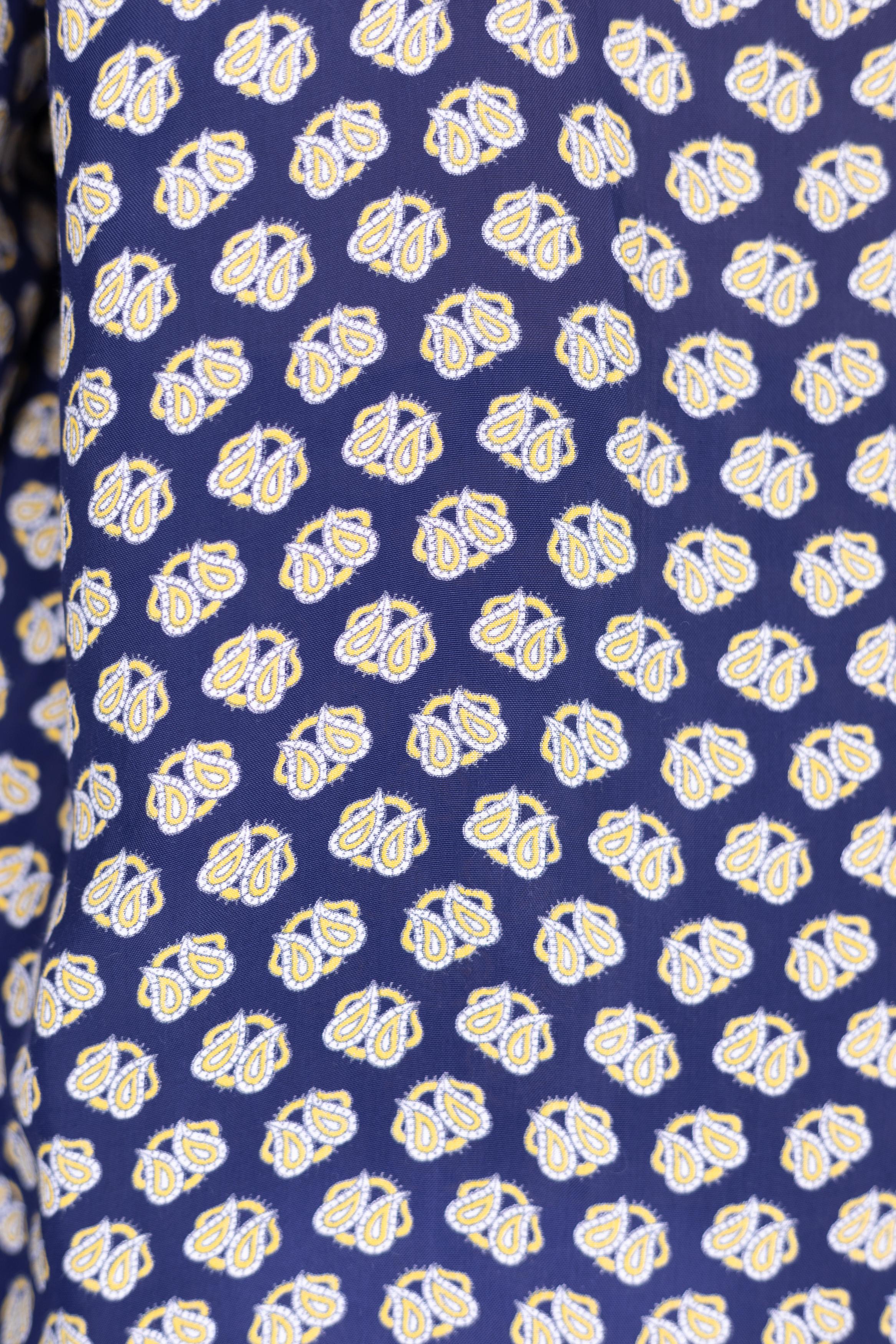 1940S Pleetway Navy Blue Cold Rayon Paisley Print Mens Pajamas 2