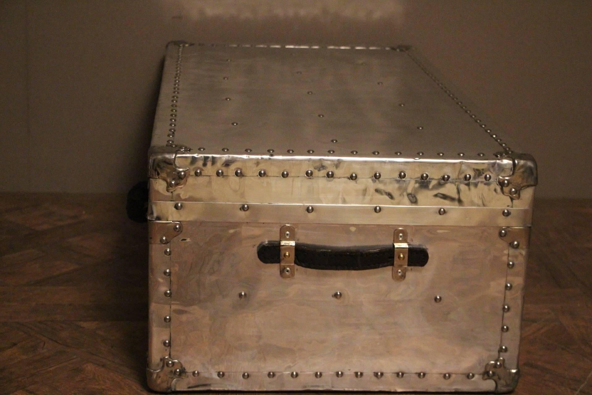Mid-Century Modern 1940s Polished Aluminium Steamer Trunk