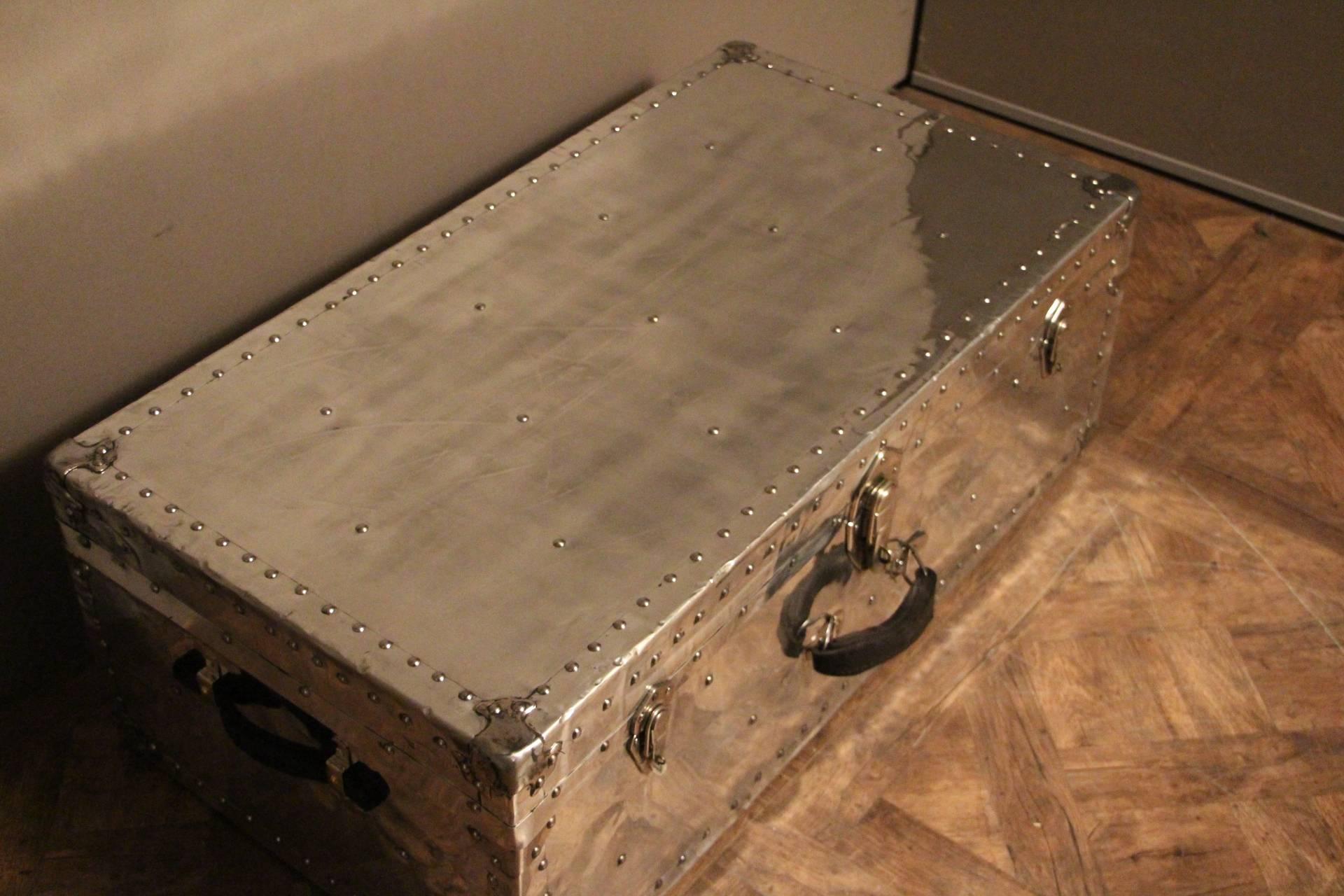 1940s Polished Aluminium Steamer Trunk 2